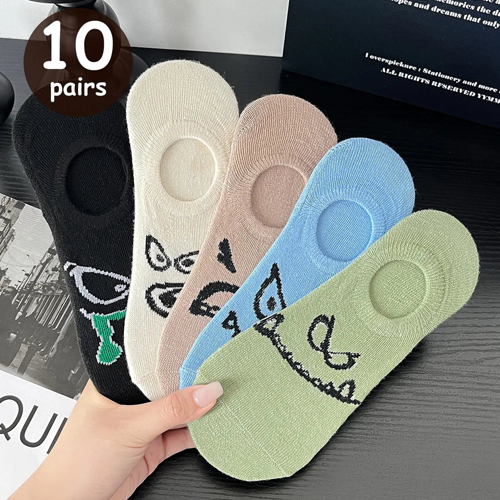 Polyester Blend Cartoon Pattern Low Tube Casual Socks