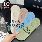 Polyester Blend Cartoon Pattern Low Tube Casual Socks
