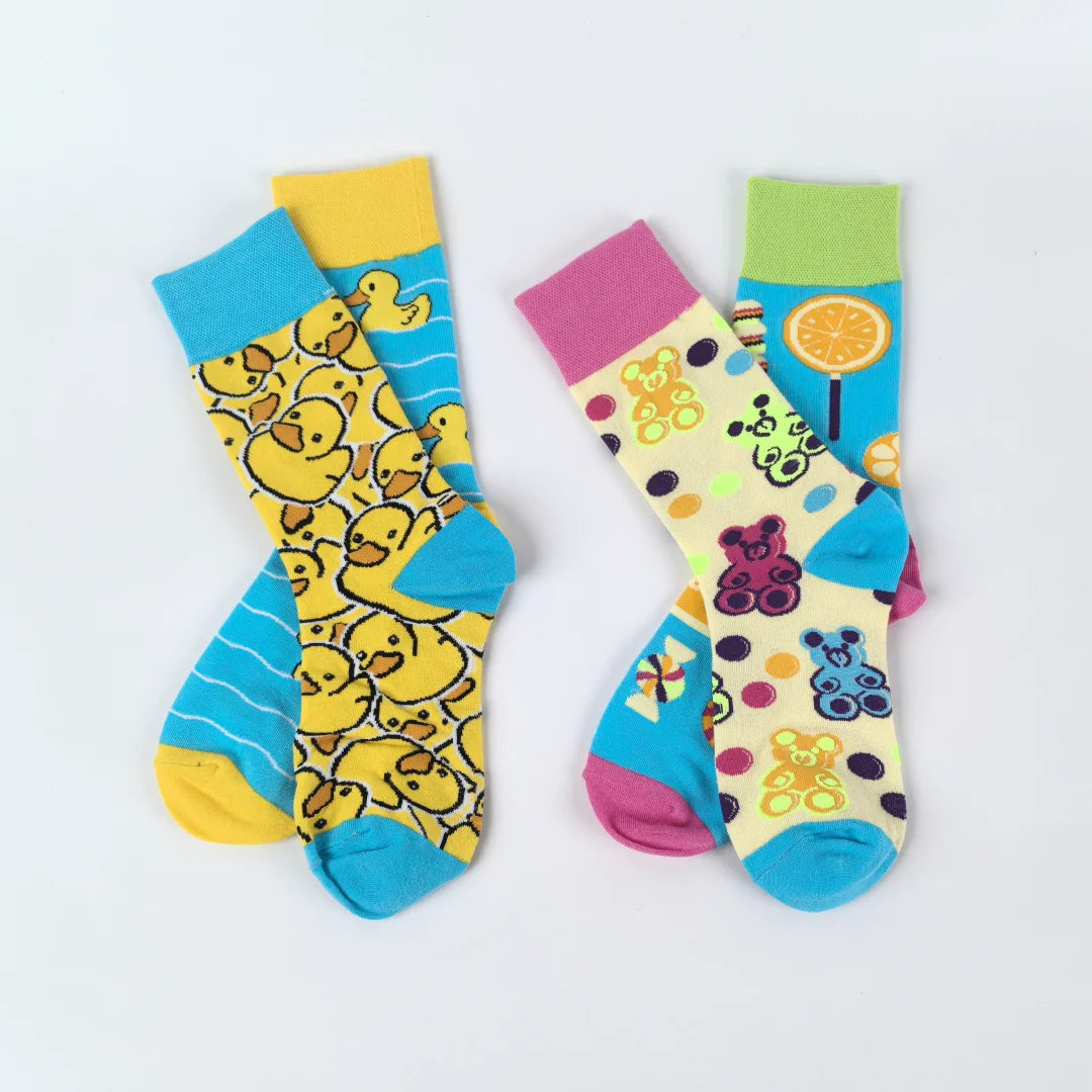 Cotton Blend Cartoon Mid Calf Unisex Socks - 3