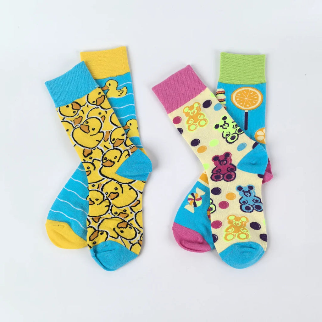 Cotton Blend Cartoon Mid Calf Unisex Socks