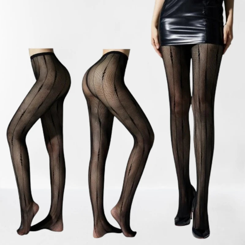 Nylon Fishnet Patterned Tights for Women