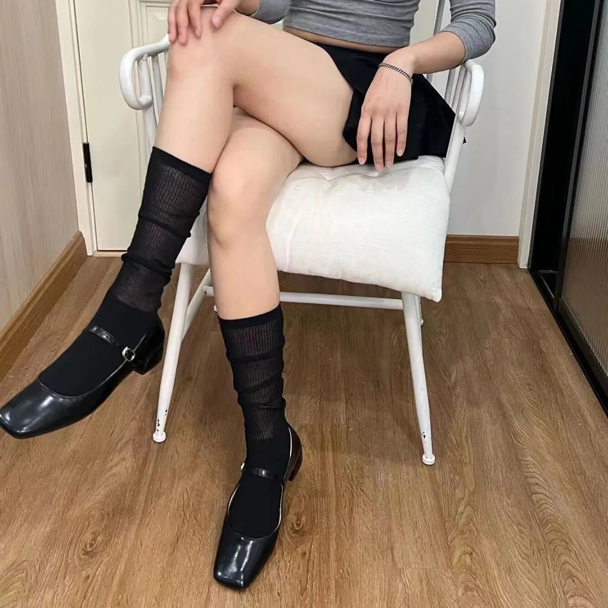 Cotton Knit Knee High Socks For Women