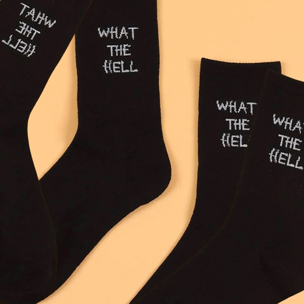 Polyester Elastane Crew Socks Letter Graphic Footwear