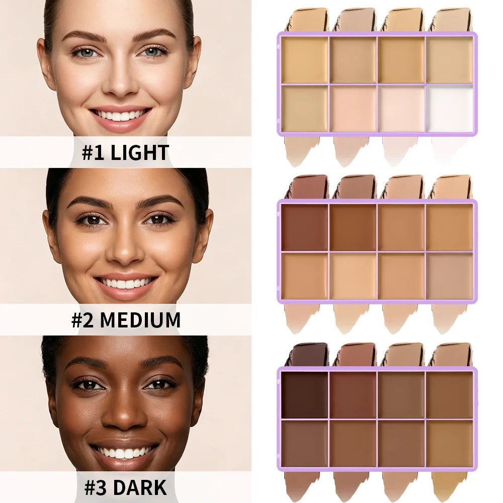 8 Color Cream Concealer and Contour Makeup Palette