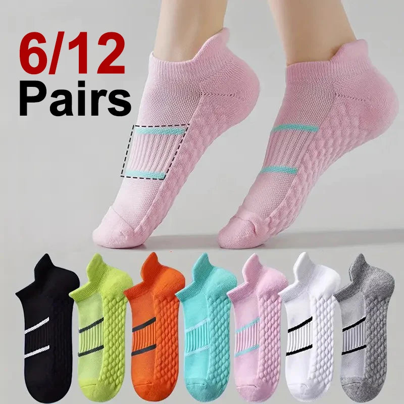 Polyester Elastane Striped Low Cut Sports Ankle Socks