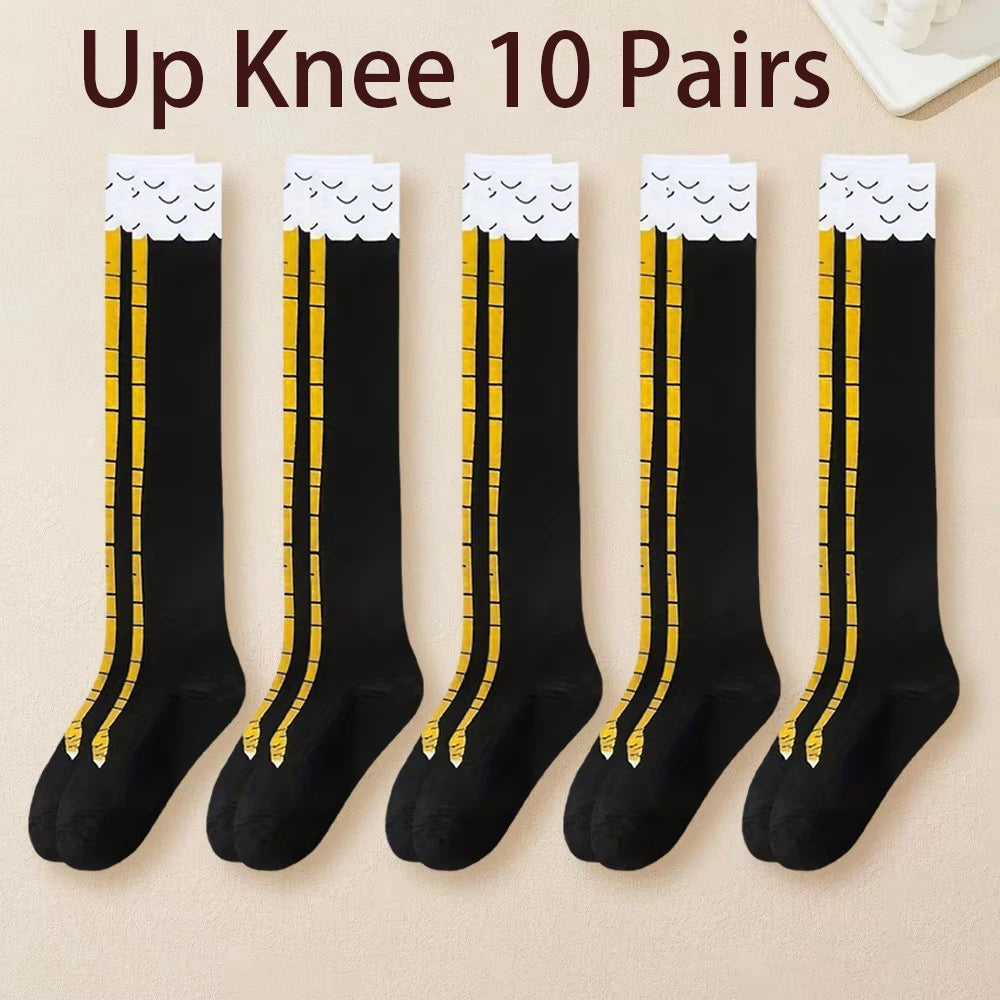 Polyester Spandex Knee High Chicken Claw Novelty Socks