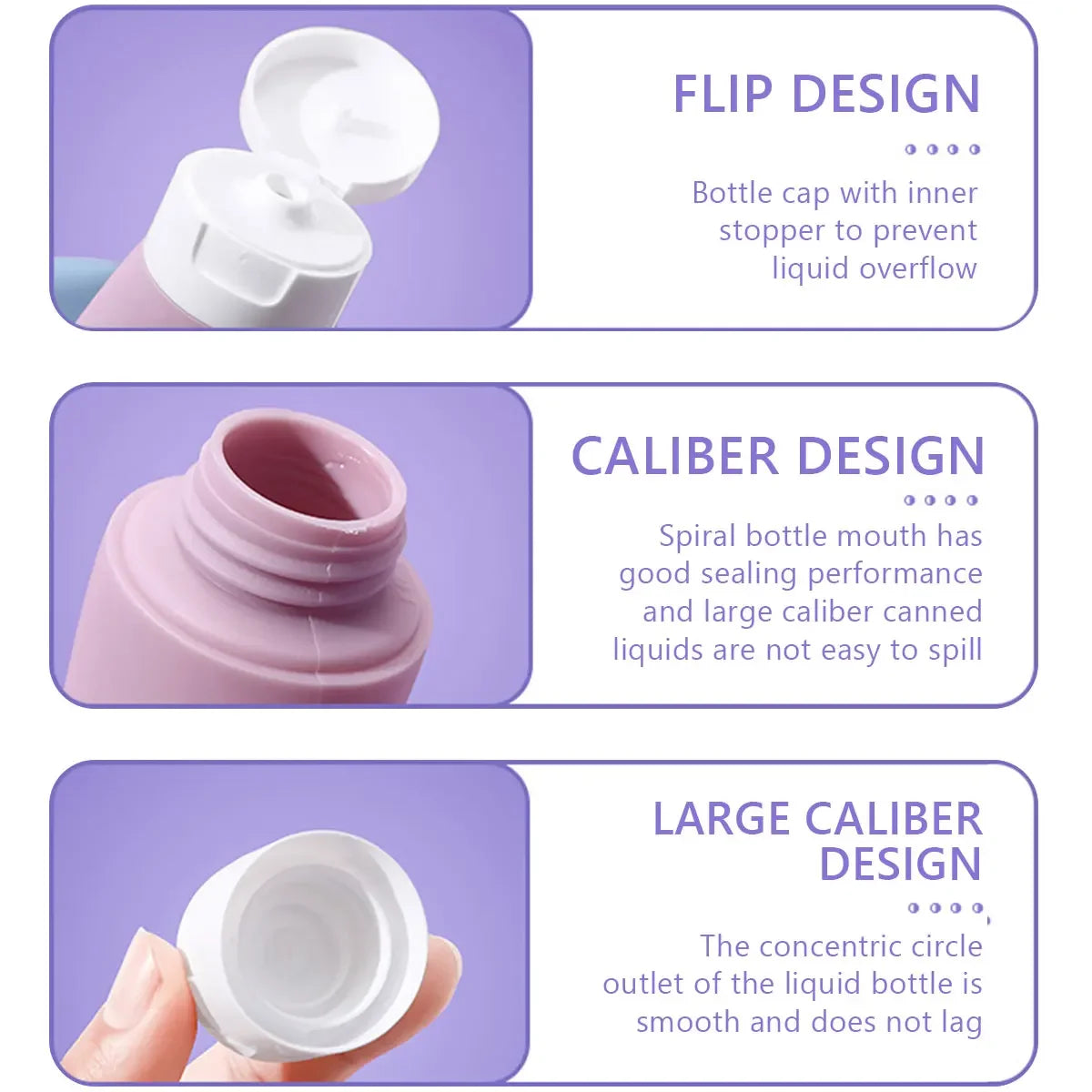 4 Piece PE Material Travel Toiletry Bottle Set