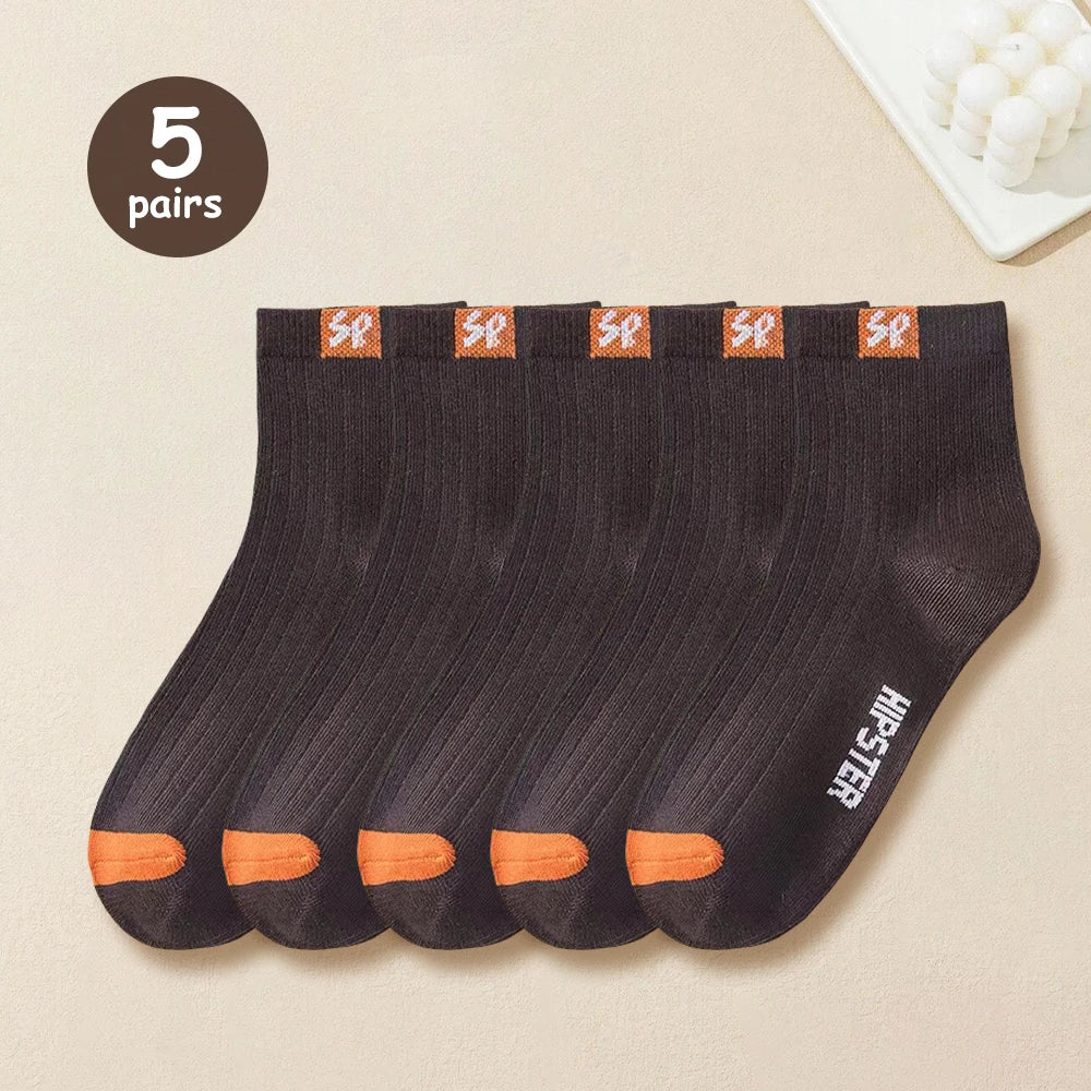 Mens Breathable Polyester Spandex Low Tube Casual Sports Socks