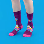 Cotton Blend Dancing Cow Pattern Mid Tube Casual Socks
