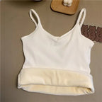 Velvet Lined Sleeveless Thermal Tank Top