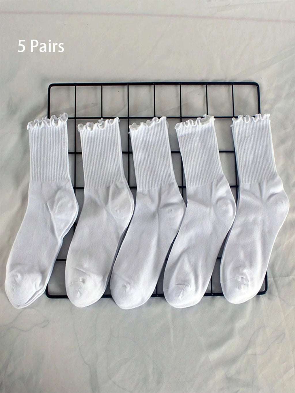 Polyester Spandex Mid Tube Socks 6 Pair Set