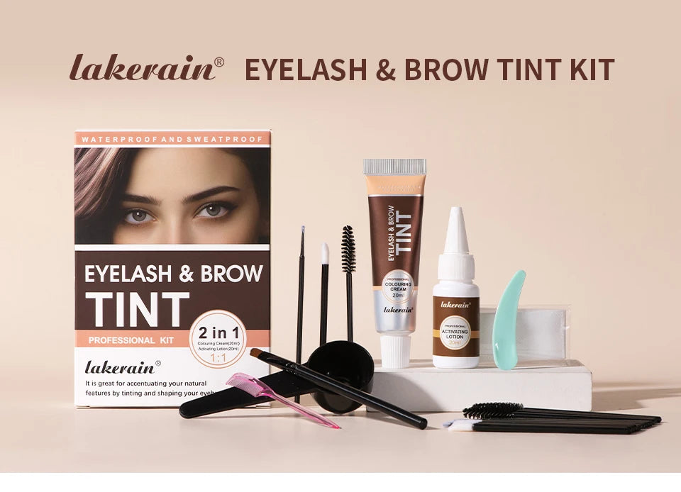 Eyelash and Eyebrow Tinting Kit Waterproof Cosmetic Dye - 7