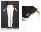 Polyester Lamb Fleece Thermal Leggings High Waist Winter Tights