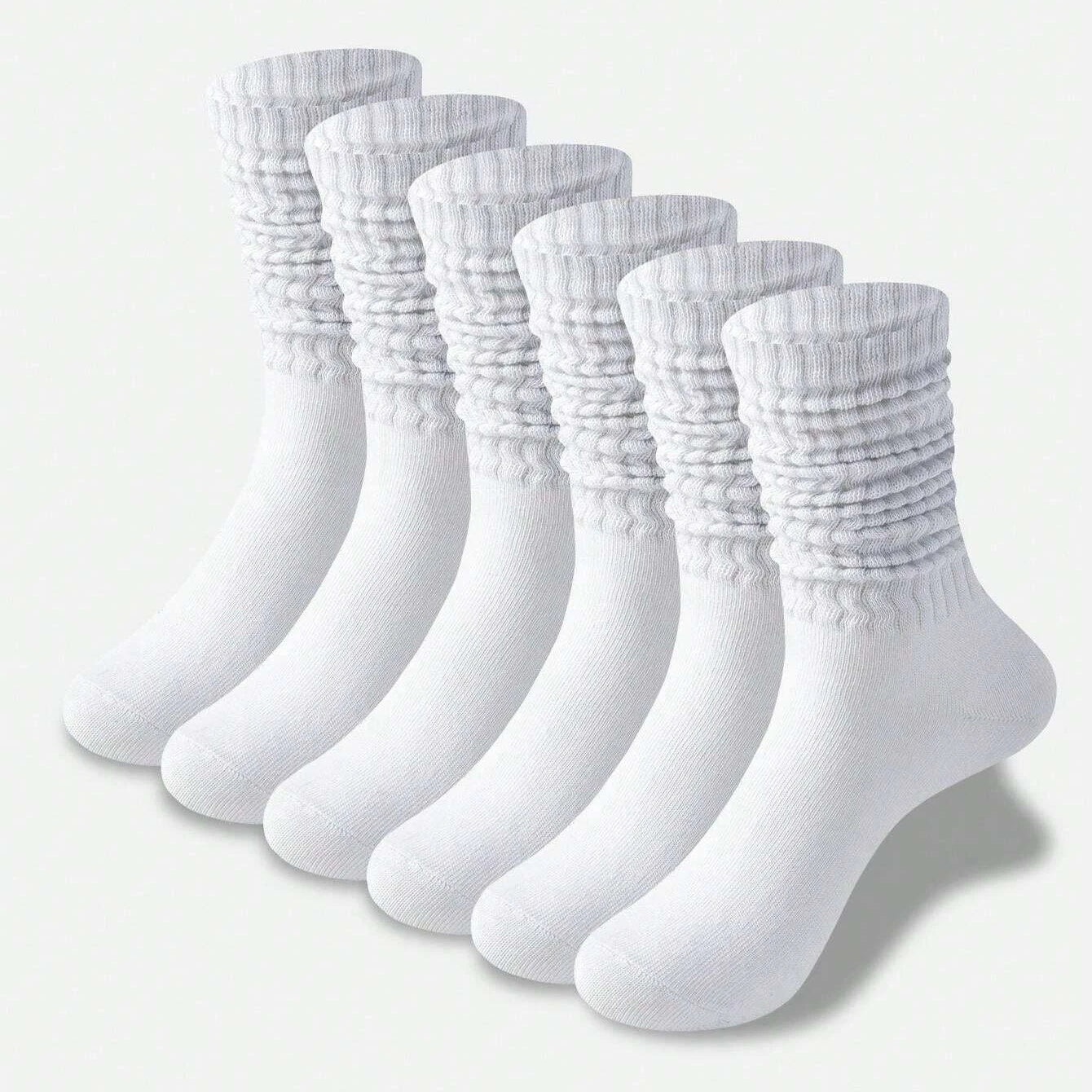 Polyester Elastane Women Casual Knee High Socks 6 Pairs - 1
