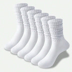 Polyester Elastane Women Casual Knee High Socks 6 Pairs