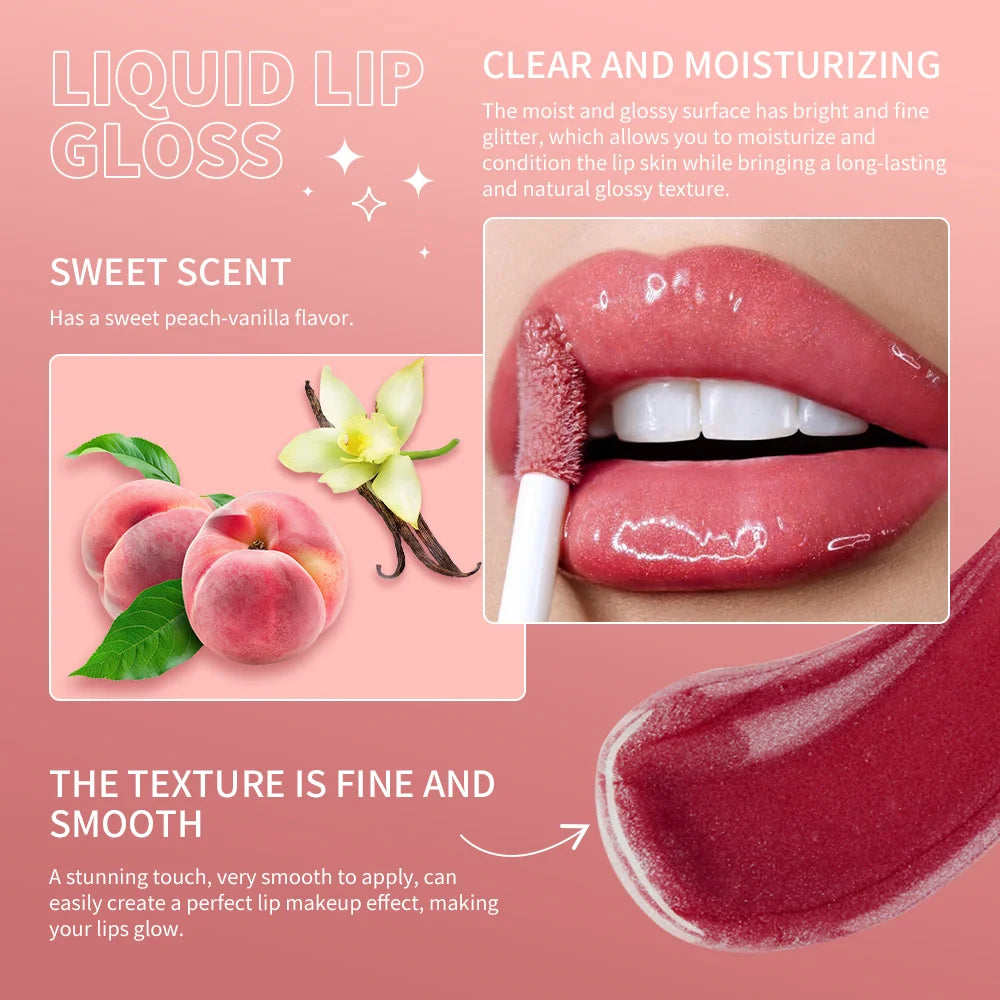 Shimmering Moisturizing Liquid Lip Gloss Lip Tint - 6