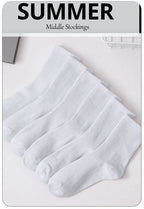 Polyester Elastane Casual Crew Socks 6 Pairs