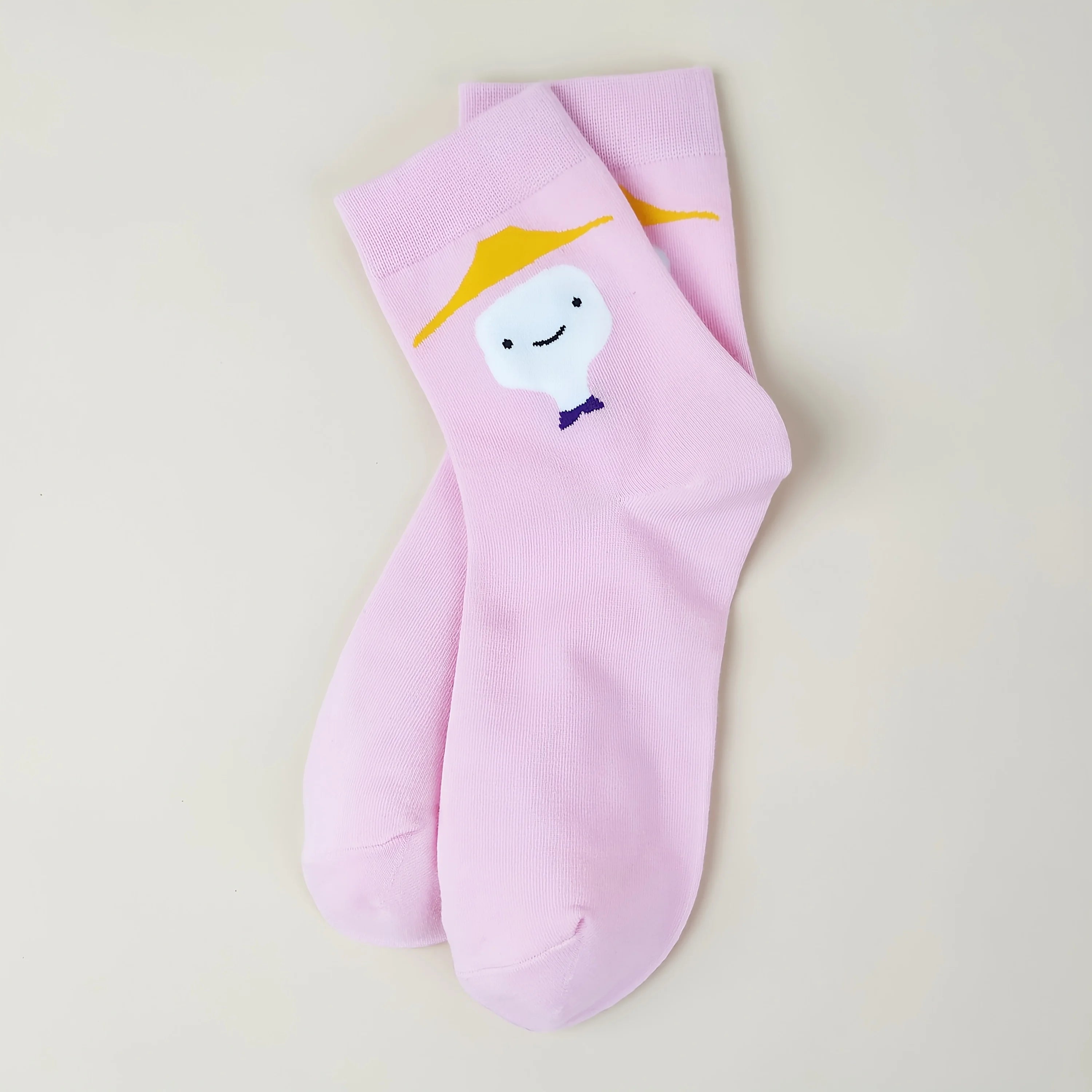 Cotton Blend Cute Character Print Low Tube Socks for Women - 6