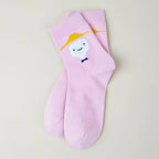 Cotton Blend Cute Character Print Low Tube Socks for Women