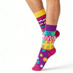 Cotton Blend Geometric Pattern Mid Calf Unisex Socks