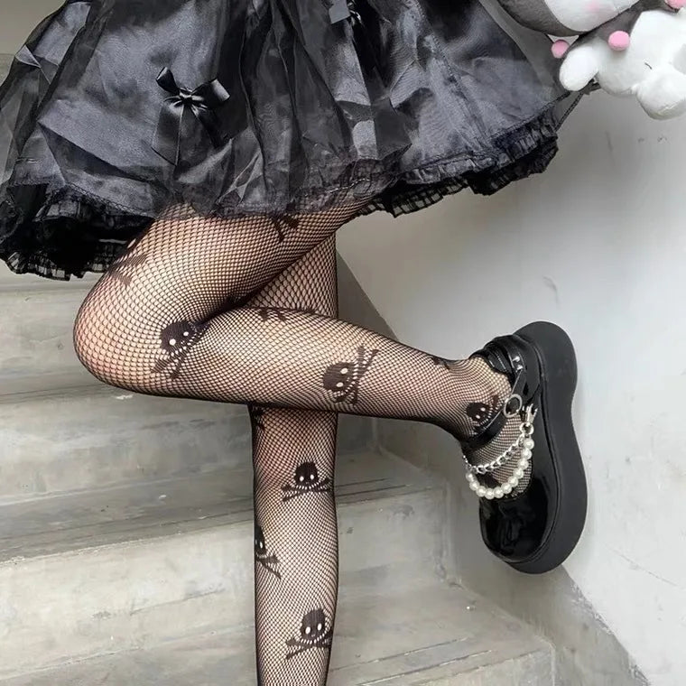 Nylon Fishnet Pantyhose Gothic Pattern Tights