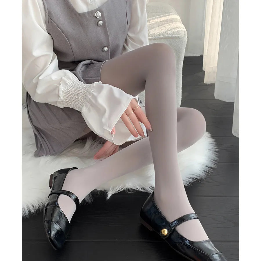 Elastane Nylon Opaque Footed Tights