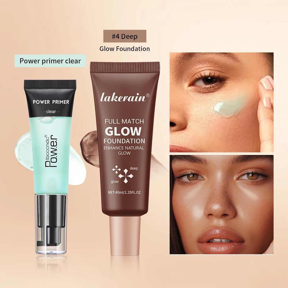 Liquid Face Primer and Glow Foundation Makeup Set - 7