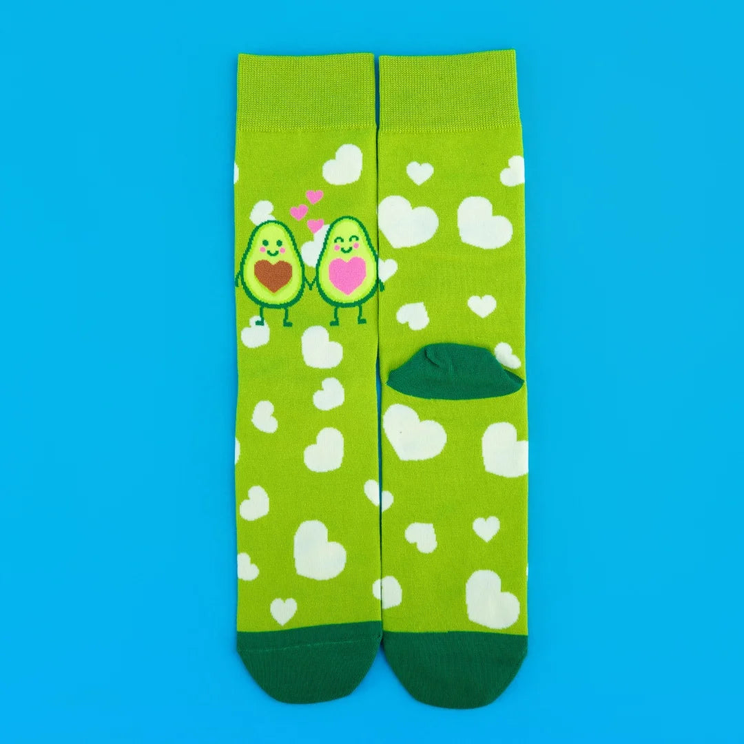 Cotton Blend Avocado Print Mid Calf Socks