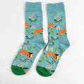 Cotton Blend Lion Print Mid Calf Casual Socks