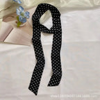 Polka Dot Polyester Long Ribbon Scarf Headband