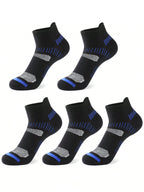 5 Pairs Polyester Elastane Knit Ankle Crew Socks