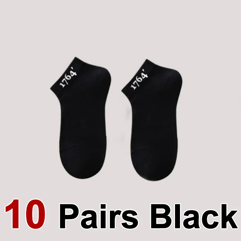 10 Pairs Mens Polyester Elastane Breathable Mesh Ankle Socks - 23