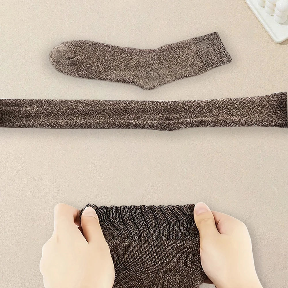 Mens Polyester Spandex Knit Crew Socks - 6