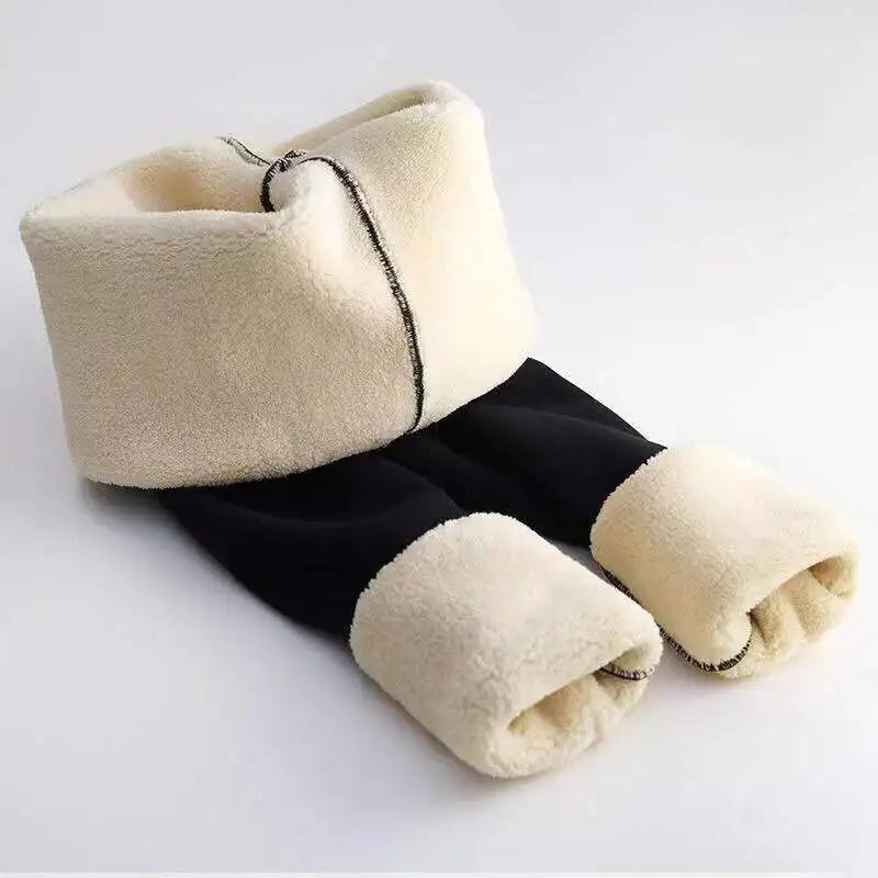 Polyester Fleece Lined High Waist Ankle Length Leggings