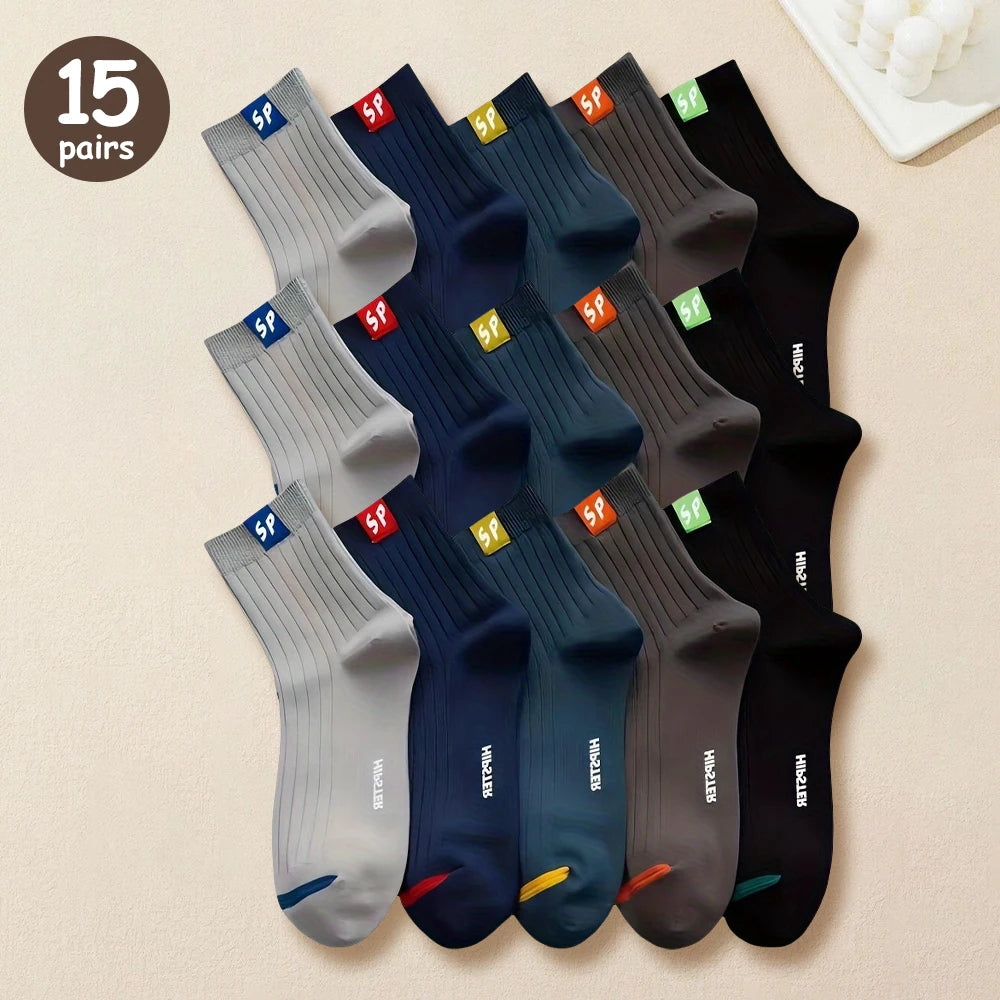 Mens Breathable Polyester Spandex Low Tube Casual Sports Socks - 12