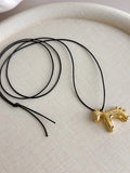 Enamel Horse Pendant Rope Necklace