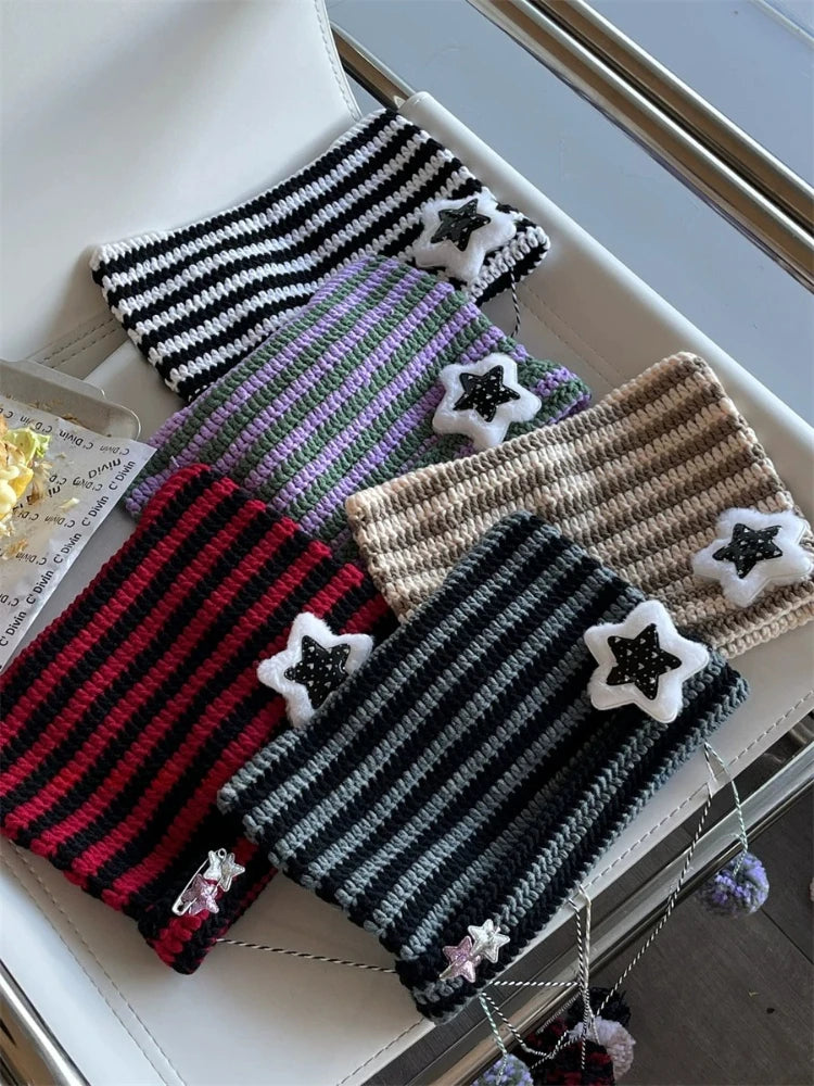 Polyester Knit Cat Ear Beanie Hat with Star Decor