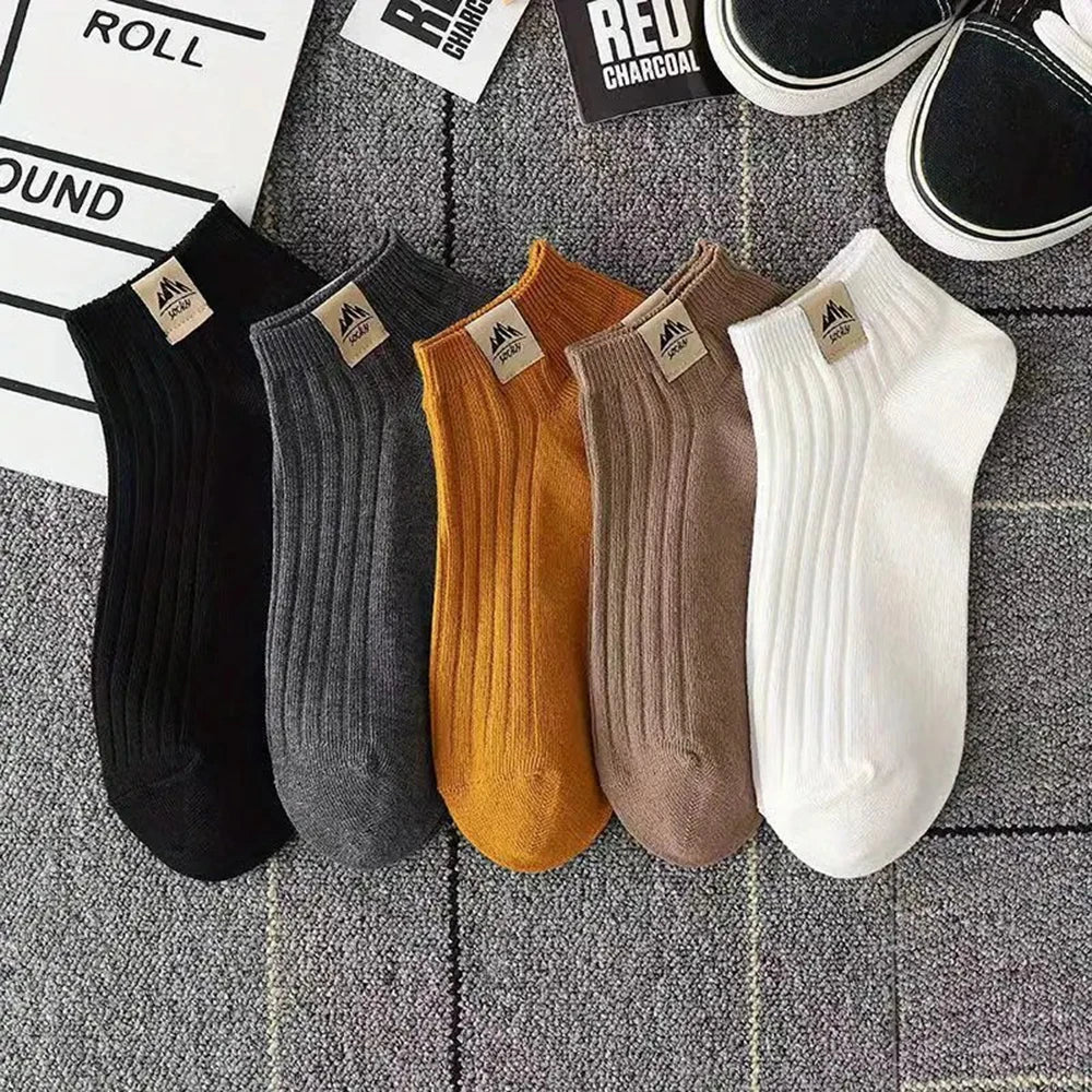 Men Breathable Polyester Ankle Socks Sports Invisible Casual Footwear