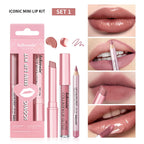 Mini Lip Liner Lipstick and Lip Gloss Makeup Set