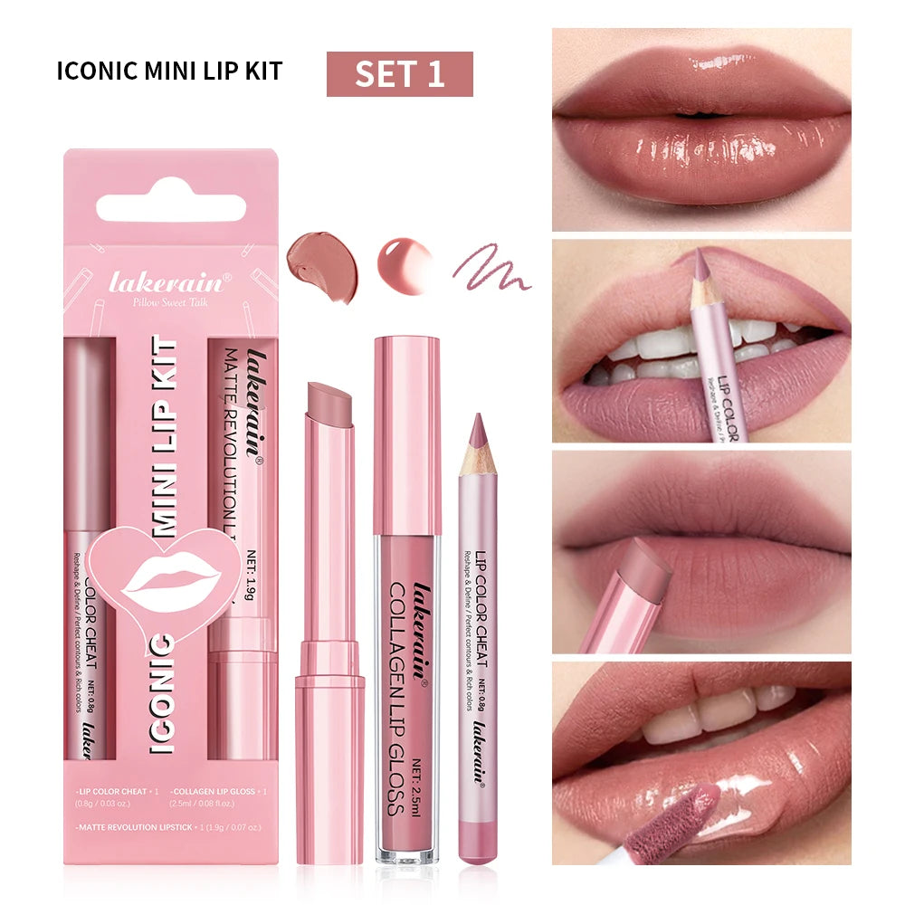 Matte Lipstick and Lip Liner Makeup Set