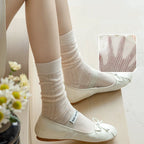 Cotton Nylon Hollow Knit Long Socks