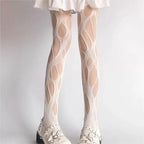 Distressed Nylon Fishnet Stockings for Women