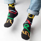 Cotton Blend Rope Pattern Mid Calf Crew Socks