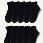 Polyester Elastane Ruffle Crew Socks Set