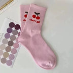 Polyester Elastane Cartoon Printed Mid Tube Casual Socks
