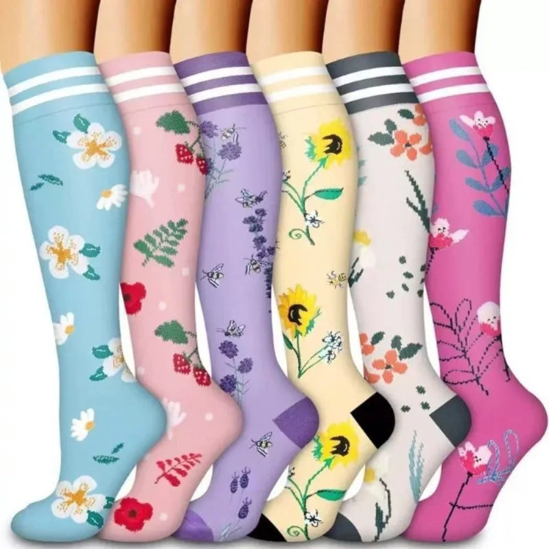 Nylon Polyester Elastane Knee High Compression Socks