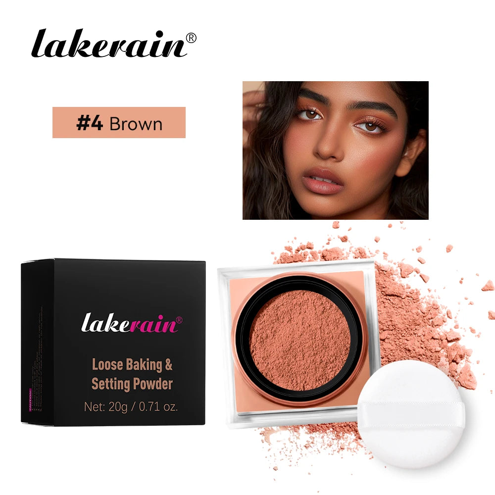 Matte Finish Loose Setting Powder Makeup With Puff