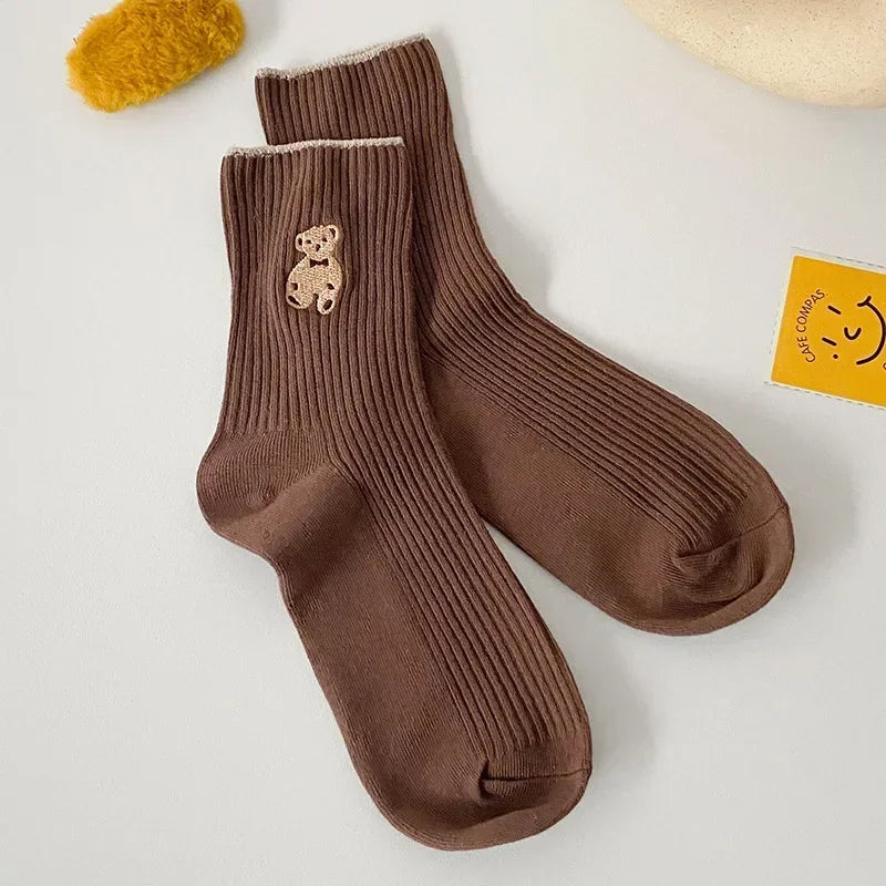 Polyester Cotton Casual Bear Socks