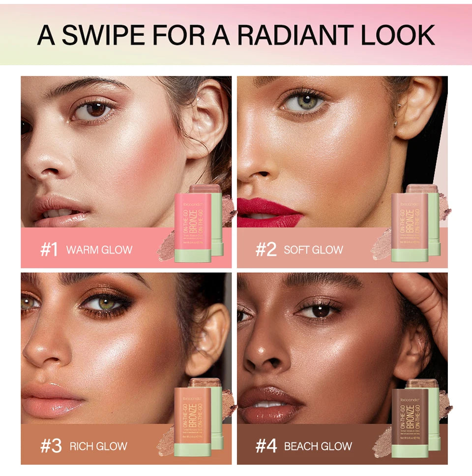 Cream Bronzer and Highlighter Multi Use Face and Body Makeup Stick