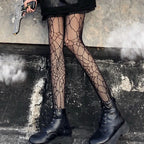 Nylon Polyester Skull Pattern Fishnet Pantyhose